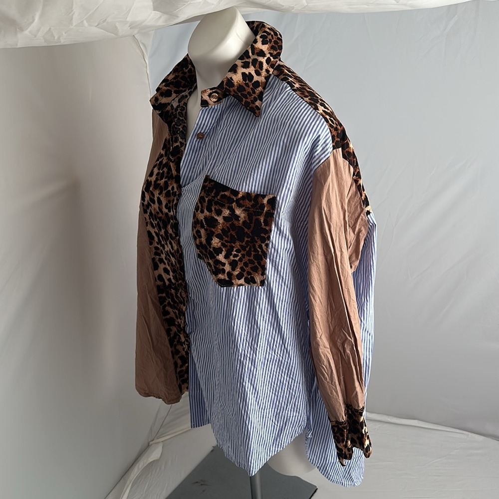 Unbranded Multicolor Mixed Print Button Down Shirt - image 3